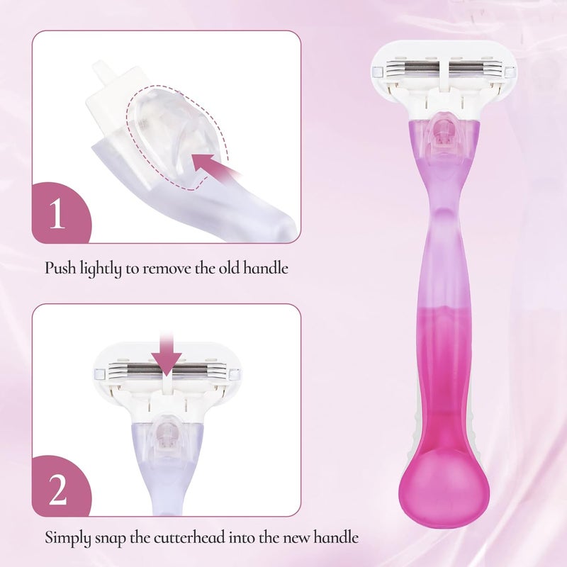 VANEST Replacement Handle Compatible with Gillette Venus, Comfort Glide Razor Handle Non-slip Ergonomic Handles for Women (Hot Pink) - Image 5